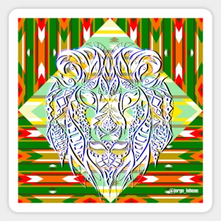 lion in safari pattern ecopop Sticker